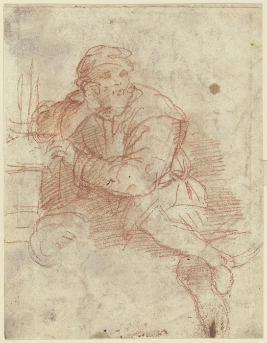 Sitzender Mann mit aufgestütztem Arme from Andrea del Sarto
