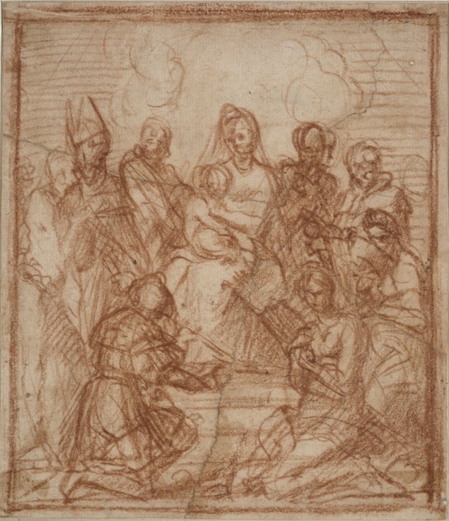 Enthroned Madonna with Child and eight saints (Composition study) from Andrea del Sarto