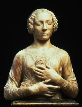 Young woman with a bunch of flowers, or "Flora", thought to be Lucrezia Donati, bust