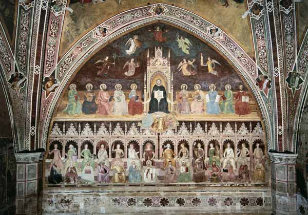 The Triumph of Catholic Doctrine, personified in St. Thomas Aquinas, from the Spanish Chapel from Andrea  di Bonaiuto