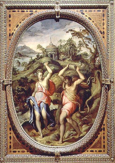 Deucalion and Pyrrha from Andrea di Mariotto del Minga