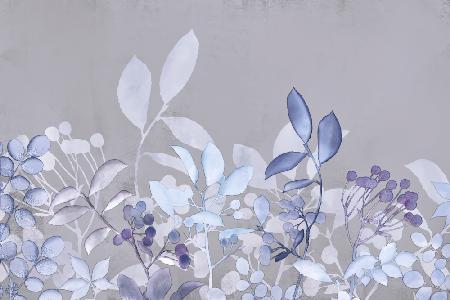 Watercolor Pastel Garden Blue