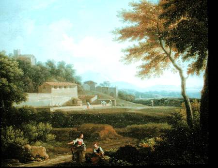 Landscape with Figures at Rest with a Town Beyond from Andrea Locatelli