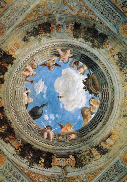 Camera degli Sposi - Ceiling Fresco, Palazzo Ducale, Mantua, Italy from Andrea Mantegna