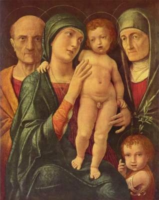 Holy family with the holy Elisabeth and the Johannesknaben from Andrea Mantegna