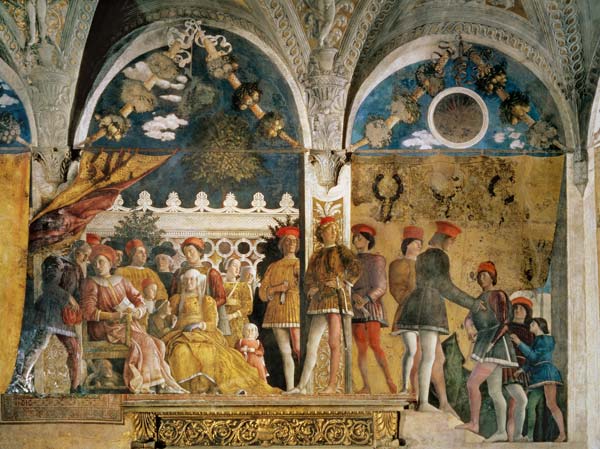 Marchese Ludovico Gonzaga III, his wife Barbara of Brandenburg, their children, courtiers and their from Andrea Mantegna