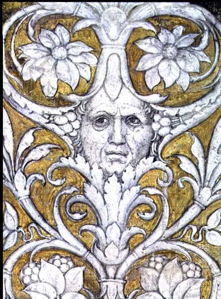 Self portrait incorporated into the decorative frieze of the Camera degli Sposi or Camera Picta from Andrea Mantegna