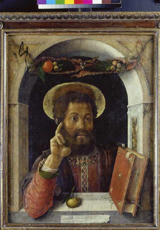 Half-length portrait of a sacred apostle in Fensterrahmung from Andrea Mantegna