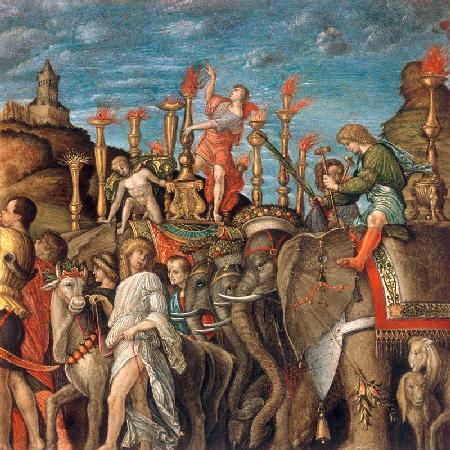 from Mantegna, Triumph of Caesar, eleph.