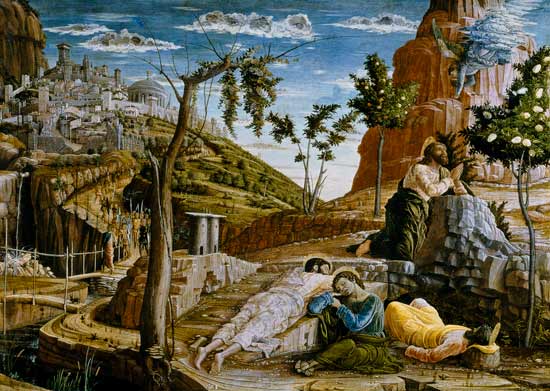 The Agony in the Garden, left hand predella panel from the Altarpiece of St. Zeno of Verona from Andrea Mantegna