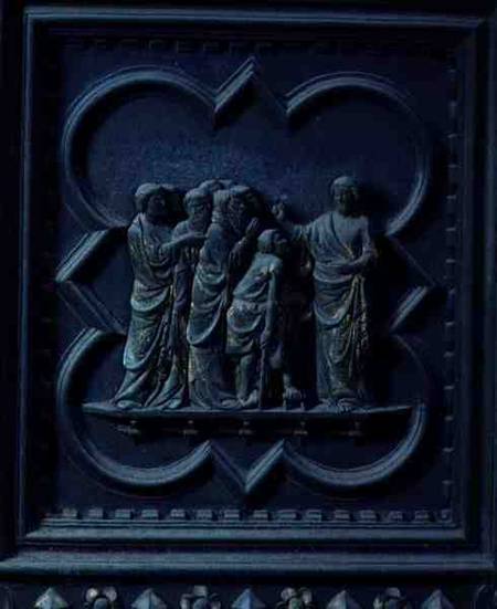 The Disciples Visit Jesus, fourteenth panel of the South Doors of the Baptistery of San Giovanni from Andrea Pisano
