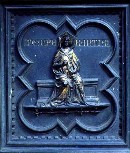 Temperance, panel F of the South Doors of the Baptistery of San Giovanni from Andrea Pisano