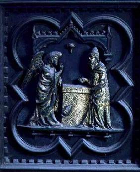 The Angel Announces to Zechariah, first panel of the South Doors of the Baptistery of San Giovanni