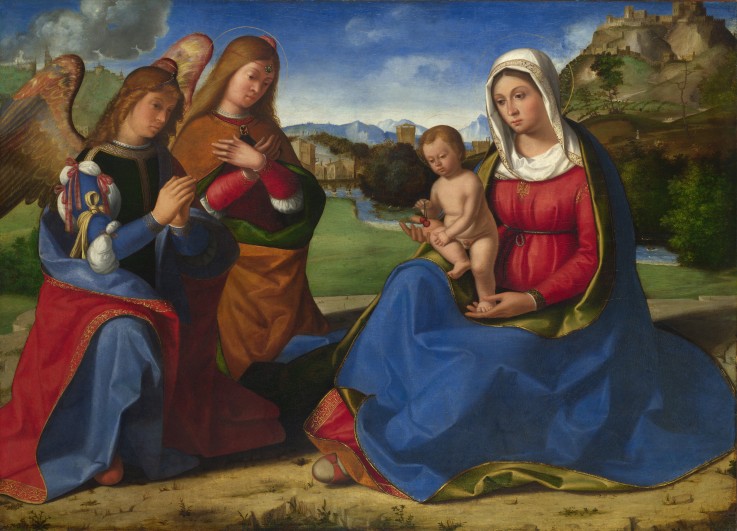 The Virgin and Child adored by Two Angels from Andrea Previtali