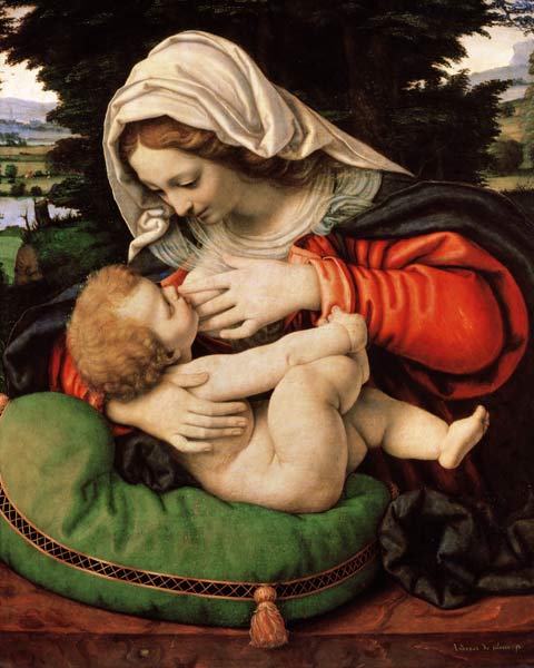 The Virgin of the Green Cushion, 1507-10 from Andrea Solario
