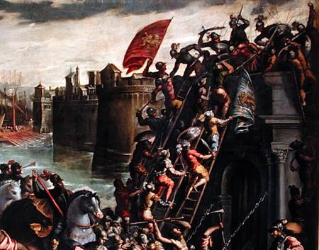 The Crusaders Conquering the City of Zara in 1202  (detail) from Andrea Vicentino