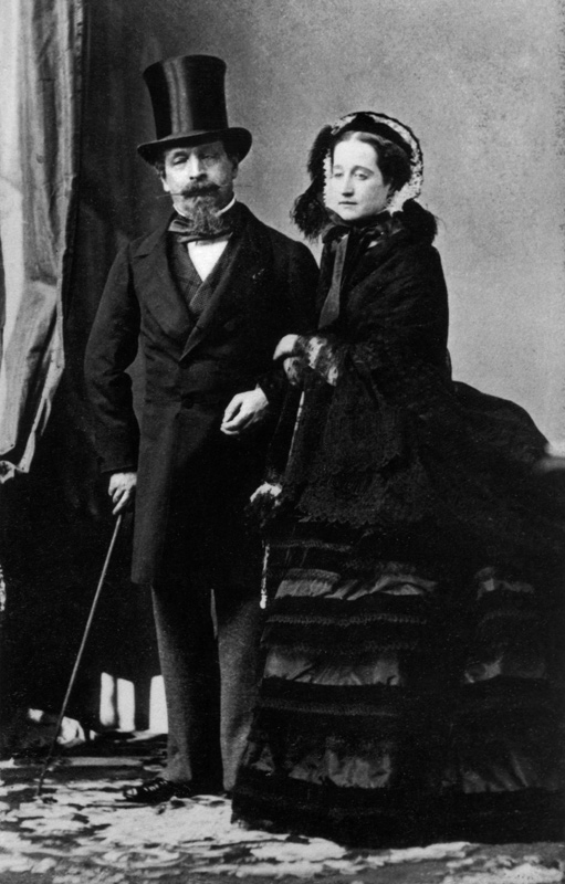 Emperor Napoleon III and Empress Eugenie, c.1865 (sepia photograph) (b/w photo)  from Andre Adolphe Eugene Disderi