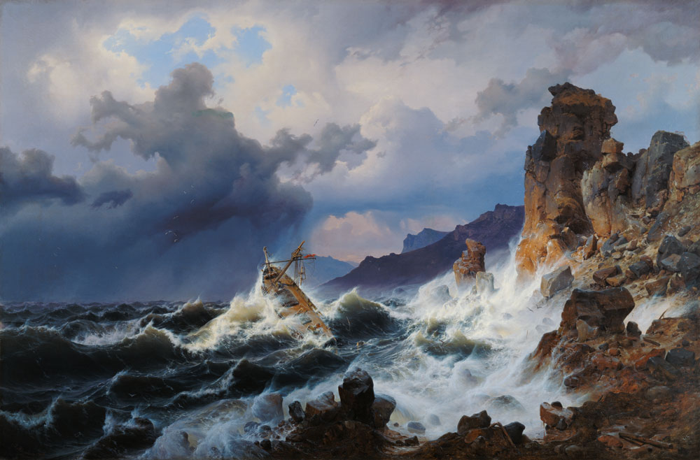 A sea storm off Norwegian coast from Andreas Achenbach