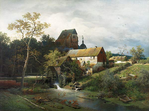 Die Erftmühle from Andreas Achenbach