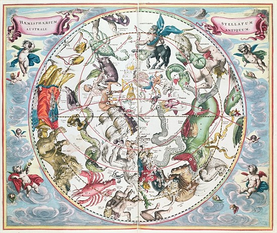 Map of the Southern Hemisphere, from ''The Celestial Atlas, or The Harmony of the Universe'' (Atlas  from Andreas Cellarius