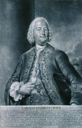 Carl Heinrich Graun (1703-59) engraved by Valentin Daniel Preissler (1717-65)