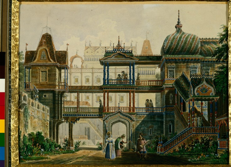 Stage design for the opera "Askold's Grave" by A. Verstovski from Andreas Leonhard Roller