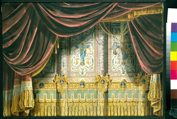 Sketch for the curtain for the Michael Theatre in Saint Petersburg from Andreas Leonhard Roller