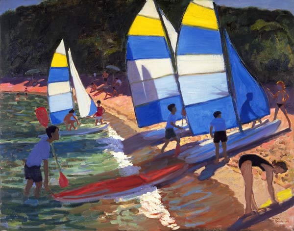 Sailboats, South of France, 1995 (oil on canvas)  from Andrew  Macara