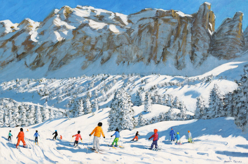 Colourful skiers,Val Gardena,Italy from Andrew  Macara