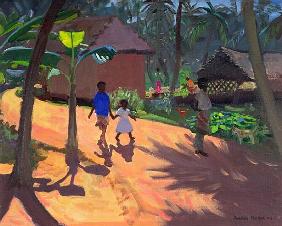 Road to Kovalum Beach, Kerala, 1996 (oil on canvas) 