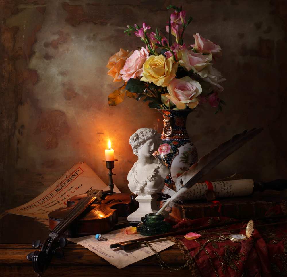 Still life with bust and flowers from Andrey Morozov