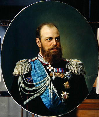 Emperor Alexander III (1845-94) (oil on canvas) from Andrey Nikolayevich Shilder