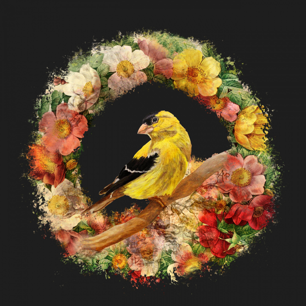 Goldfinch In Flowers Garland.png from Angeles M. Pomata