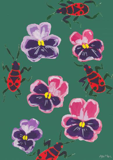Red Bugs And Pansies
