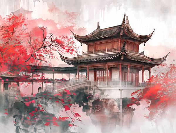 Chinesischer Tempel zur Kirschblüte from Anja Frost