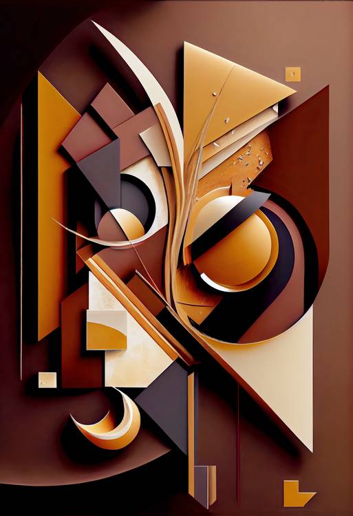 Chocolate inspirations. Geomatic abstract face. Wall art from Anja Frost