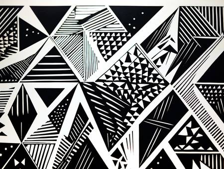 Contemporary Black and White Geometry Artistic Triangles and Captivating Texture
