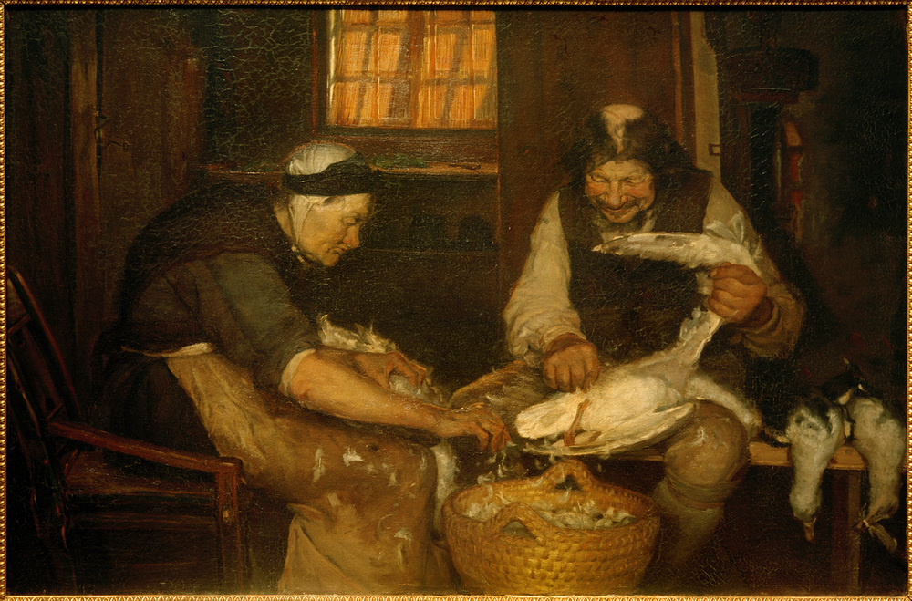 Zwei Alte, die Möwen rupfen. Lars Gaihede und die alte Lene from Anna Ancher
