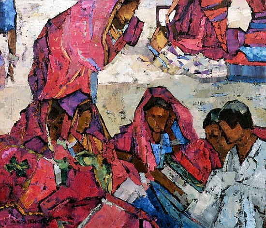 Sitting Women in Pink (oil on canvas)  from Anna  Kostenko