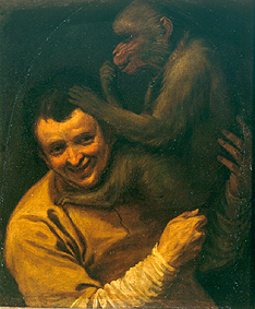 Mann mit lausendem Affen. from Annibale Carracci