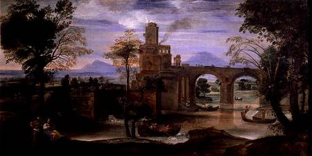 Roman Landscape with a Bridge from Annibale Carracci