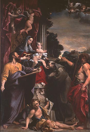 Thronende Madonna mit dem heiligen Matthaeus from Annibale Carracci