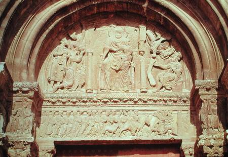 Adoration of the Magi and the Entry of Christ into Jerusalemfrom the tympanum of the left portal of from Anonym Romanisch