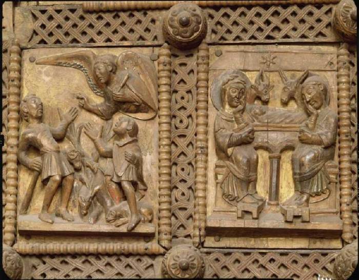 Kapitoltüre, Verkündigung an die Hirten, Geburt Christi from Anonym Romanisch
