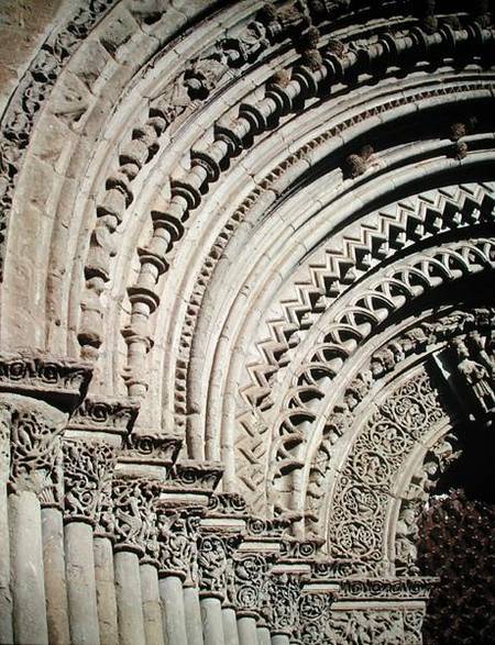 Sculptural detail from the facade of the main portal from Anonym Romanisch