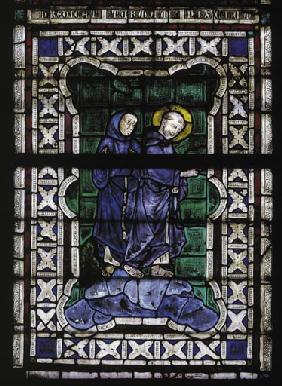Assisi, Glasfenster, Antonius predigt..