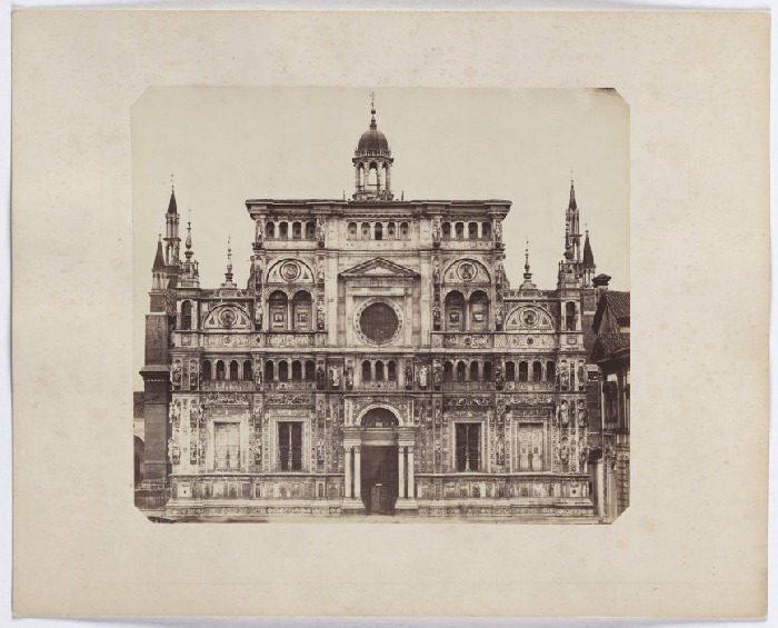The Charterhouse of Pavia: view of the facade of the church from Anonym