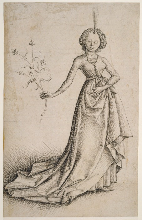 Junge Frau mit Blütenranke from Anonym