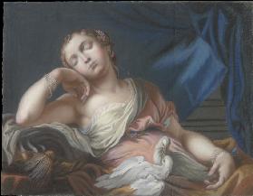 Sleeping Venus with Two Cooing Doves