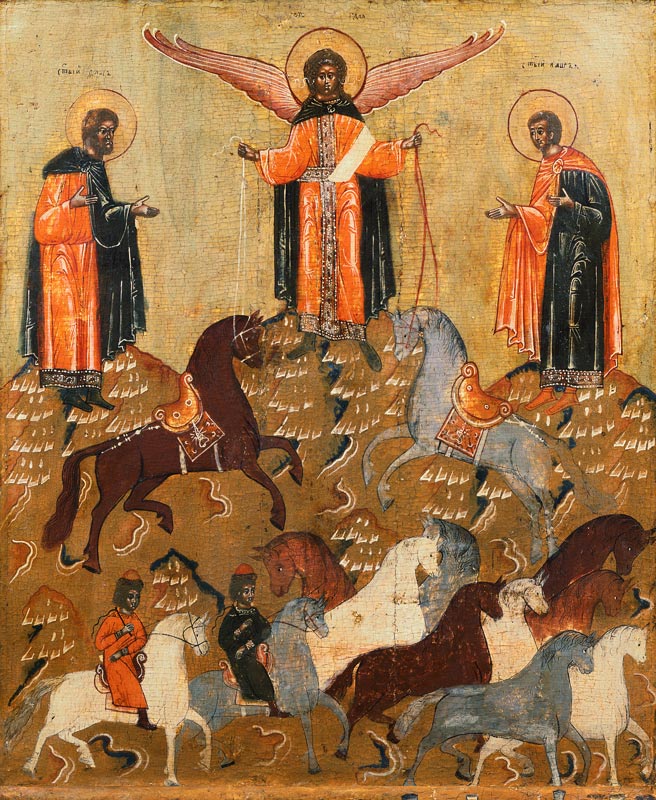 St.Florus and St.Laurus with the Archangel Michael Northern Russia from Anonymous painter